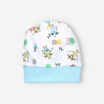 SUMMER ROBOTS infant cap in organic cotton for boy