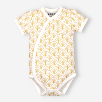 Ice Cream yellow envelope baby body in organic cotton for baby girl