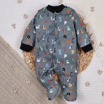 ALFABET organic cotton baby pajacifier for boy
