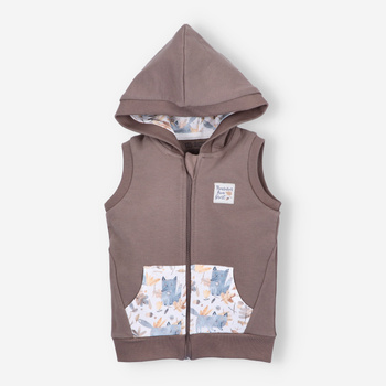 Kamizelka niemowlęca SKARBY JESIENI z bawełny organicznej dla chłopca