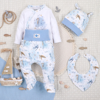 Komplet niemowlęcy SEA OF JOY z bawełny organicznej NINI