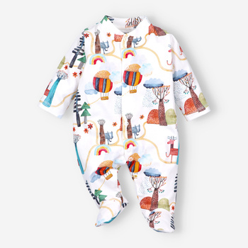 COLORful forest baby pajacifier in organic cotton for baby girl