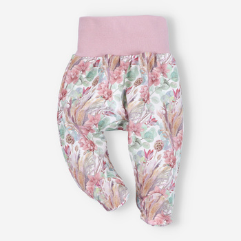 Półśpiochy niemowlęce MAGIC FLOWERS z bawełny organicznej dla dziewczynki