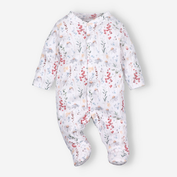 Baby pajacifier Meadow in organic cotton for baby girl