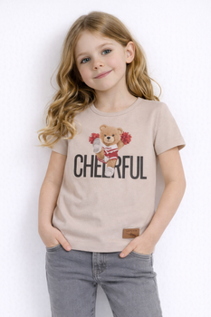 Short-sleeved girls' T-shirt