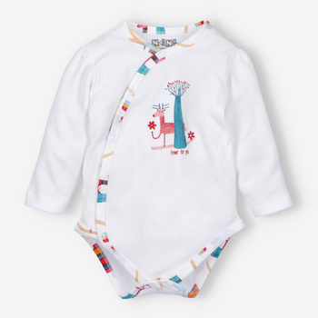 Colorful forest envelope body in organic cotton for baby girl