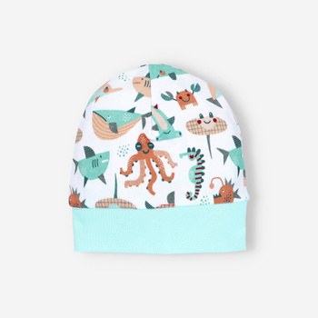 Sea ANIMALS baby cap in organic cotton for boy