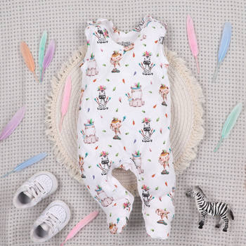 Śpiochy niemowlęce HAPPY ANIMALS z bawełny organicznej