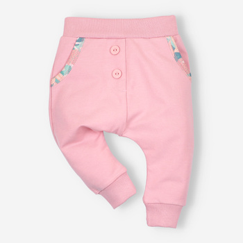 Salmon organic cotton JUNGLE pants for baby girl