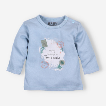 Tanzania NINI baby blue blouse in organic cotton for boy