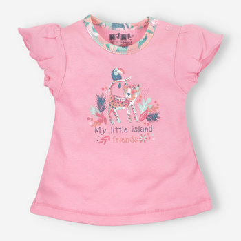 Pink JUNGLE baby t-shirt in organic cotton for baby girl