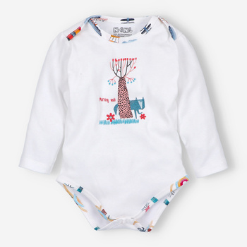 COLORful forest baby bodysuit in organic cotton for baby girl