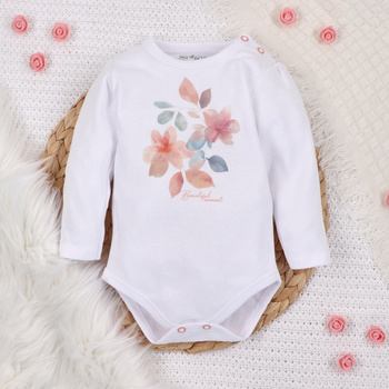 Infant bodysuit COLORFUL FLOWERS in organic cotton
