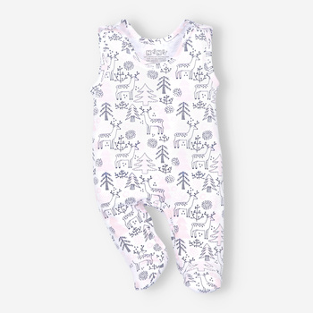 Śpiochy niemowlęce JELONKI z bawełny organicznej dla dziewczynki