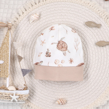 Czapka niemowlęca TURTLES z bawełny organicznej dla chłopca