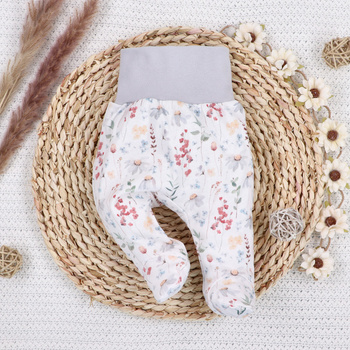 Półśpiochy niemowlęce ŁĄKA z bawełny organicznej dla dziewczynki