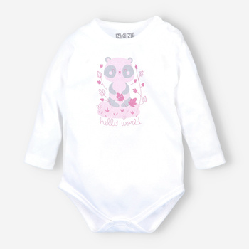 Jolly Panda baby bodysuit in organic cotton for baby girl