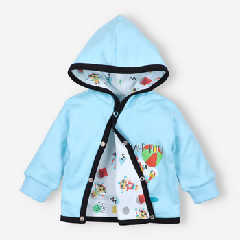 Turquoise organic cotton SUMMER ROBOTS baby sweatshirt for boy
