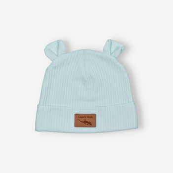 Dwuwarstwowa czapka niemowlęca z dzianiny prążkowej
