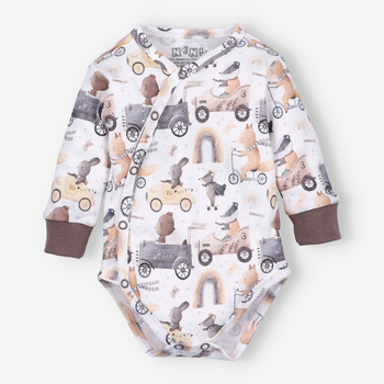 Body kopertowe CUTE CARS z bawełny organicznej dla chłopca