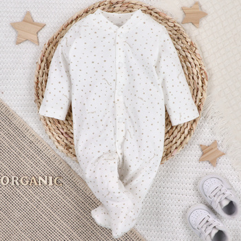 Pajac niemowlęcy STARS z bawełny organicznej dla dziewczynki