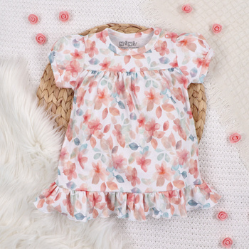 Infant dress COLOUR FLOWERS in organic cotton