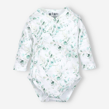 Envelope body AROMATIC LEAVES in organic cotton for baby girl