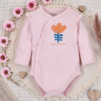 Rainbow Garden organic cotton envelope body for baby girl