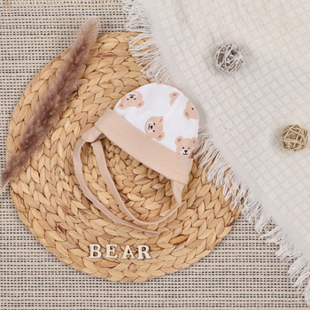 Sweet Bears organic cotton baby cap for baby girl