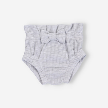 Striped knit short shorts with bow detail