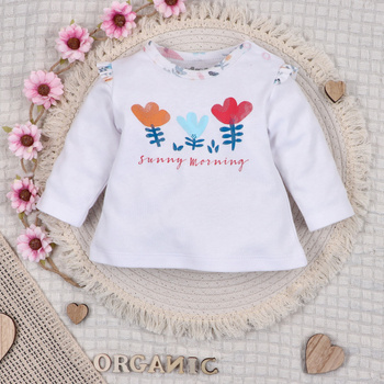 Rainbow Garden organic cotton baby blouse for baby girl