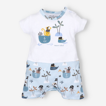 PIRATES infant romper in organic cotton for a boy