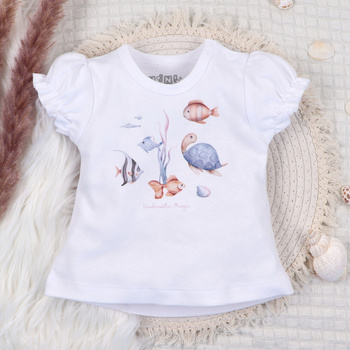 T-shirt niemowlęcy UNDERWATER WORLD z bawełny organicznej dla chłopca