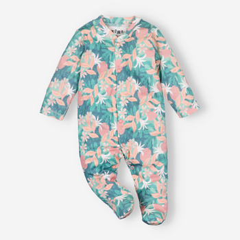 JUNGLE organic cotton baby pajacifier for baby girl