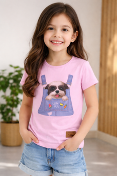 Short-sleeved girls' T-shirt