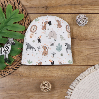 Wild Animals baby hat in organic cotton