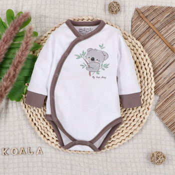 Białe body kopertowe SWEETS KOALA z bawełny organicznej