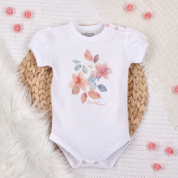 Infant bodysuit COLORFUL FLOWERS in organic cotton