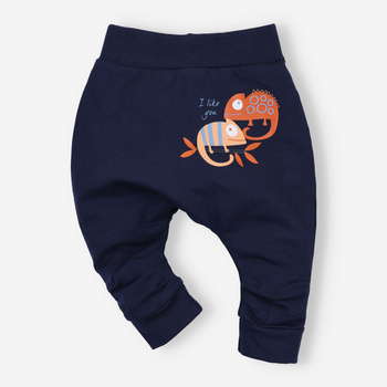 Navy blue organic cotton KAMELEON pants for boy