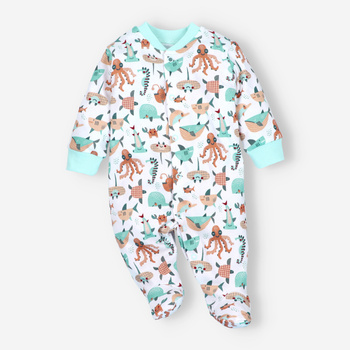 Sea ANIMALS organic cotton baby pajacifier for boy