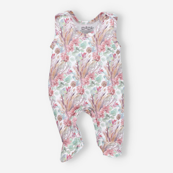 Śpiochy niemowlęce MAGIC FLOWERS z bawełny organicznej dla dziewczynki