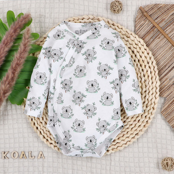 White SWEETS KOALA envelope bodysuit in organic cotton