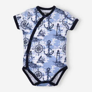 Short-sleeved organic cotton baby bodysuit