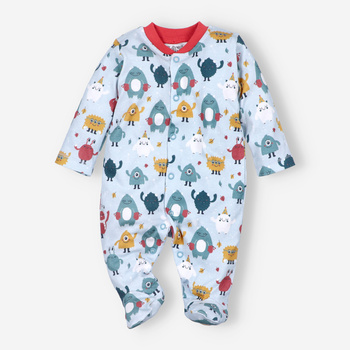 Pajac niemowlęcy MONSTERS z bawełny organicznej dla chłopca