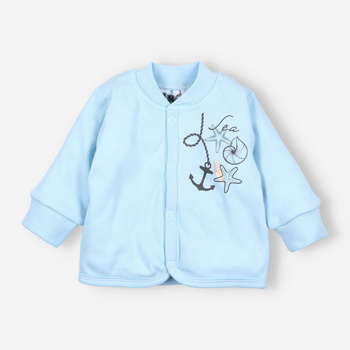 Blue baby SHELLS sweatshirt in organic cotton for a boy