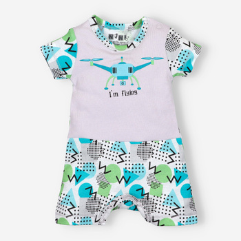 DRONE organic cotton baby romper for boy