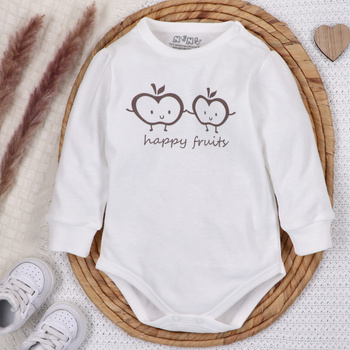 Body niemowlęce Happy Apples  z bawełny organicznej
