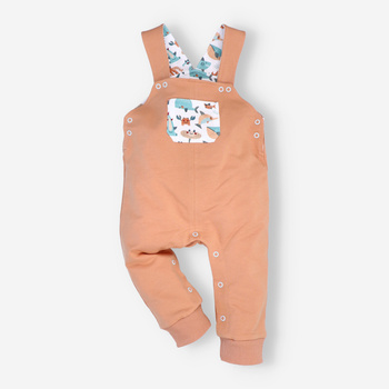 Marine ANIMAL dungarees pants in organic cotton for a boy