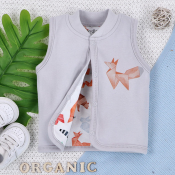 Fun Origami baby vest in organic cotton