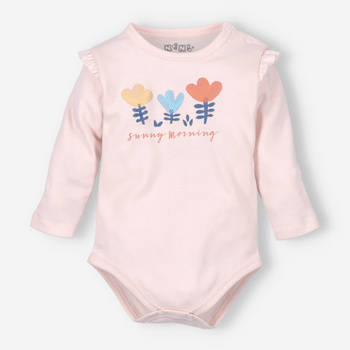 Rainbow Garden organic cotton baby bodysuit for baby girl